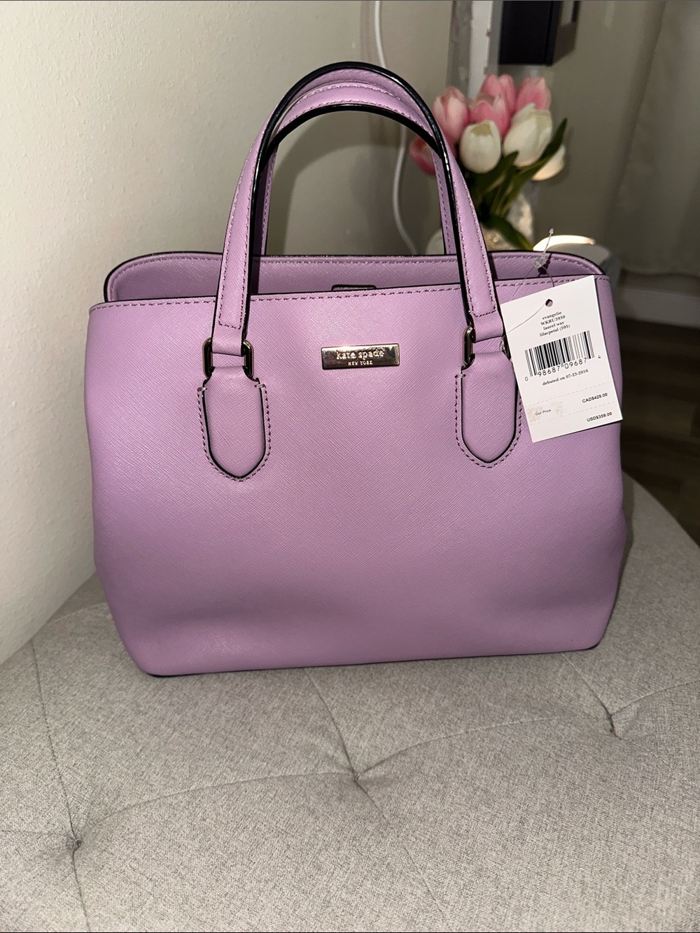 kate spade Lavender Saffiano Leather Satchel